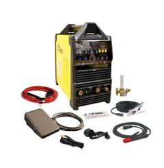 AHP AlphaTIG 225Xi welder with torch and foot pedal